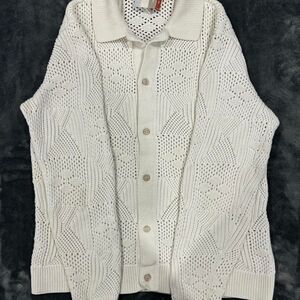 Kith Men's White and Cream Cardigan